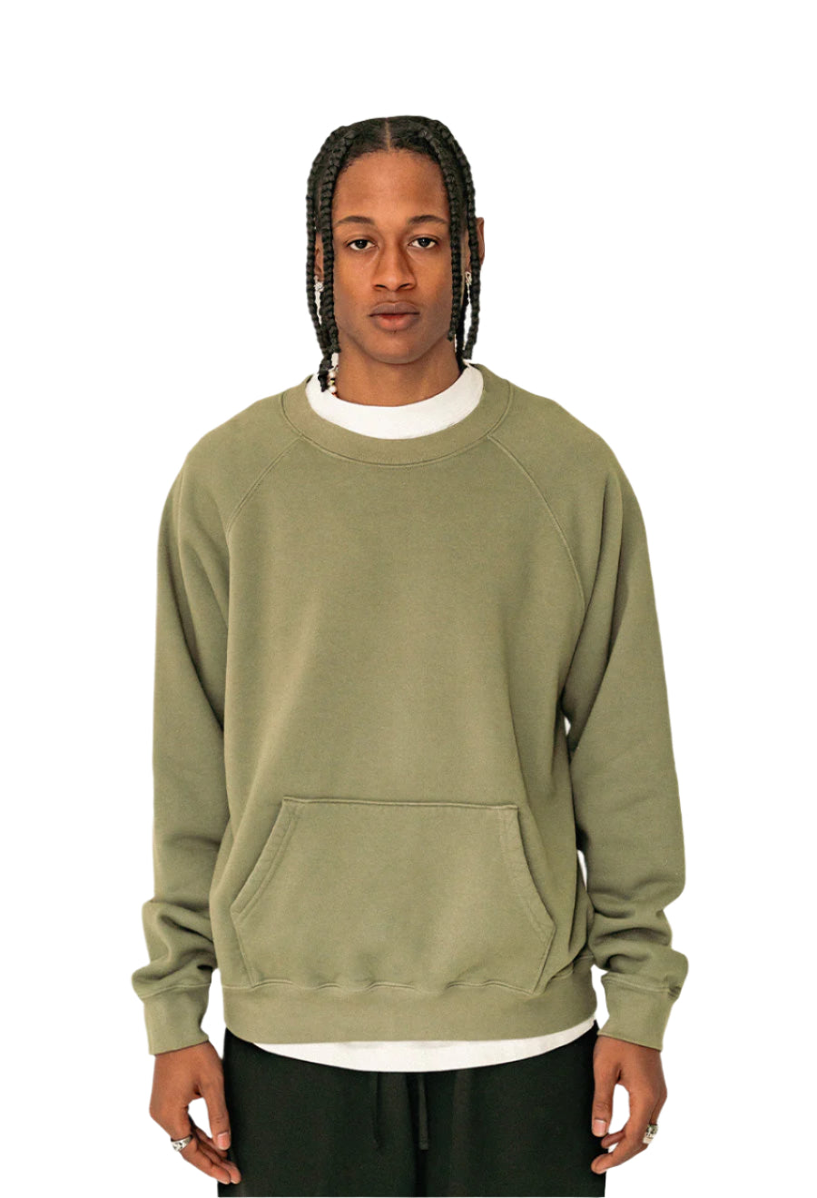 labdip Essential Raglan Crewneck with Pocket Army