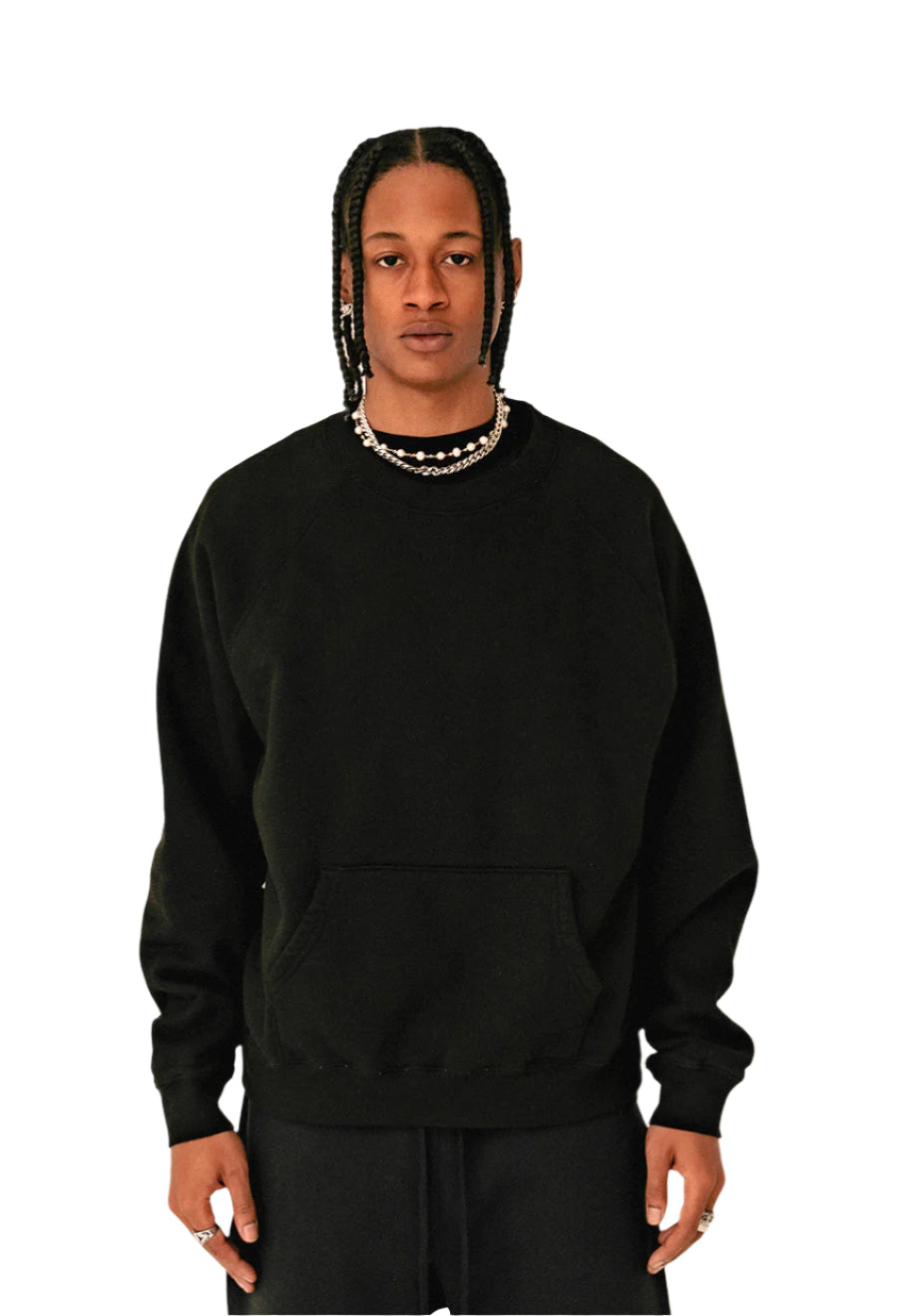 labdip Essential Raglan Crewneck with Pocket Black
