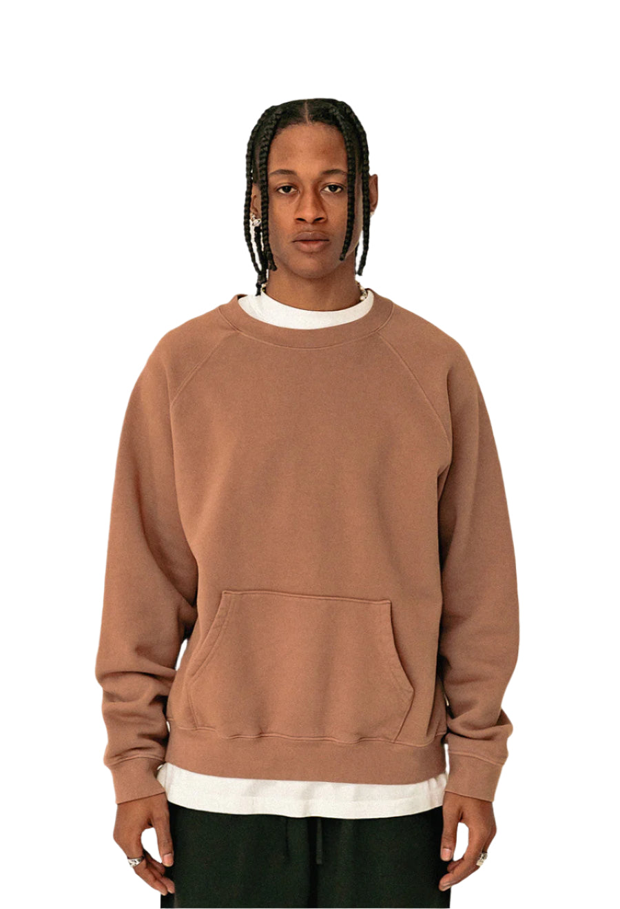 labdip Essential Raglan Crewneck with Pocket Caramel