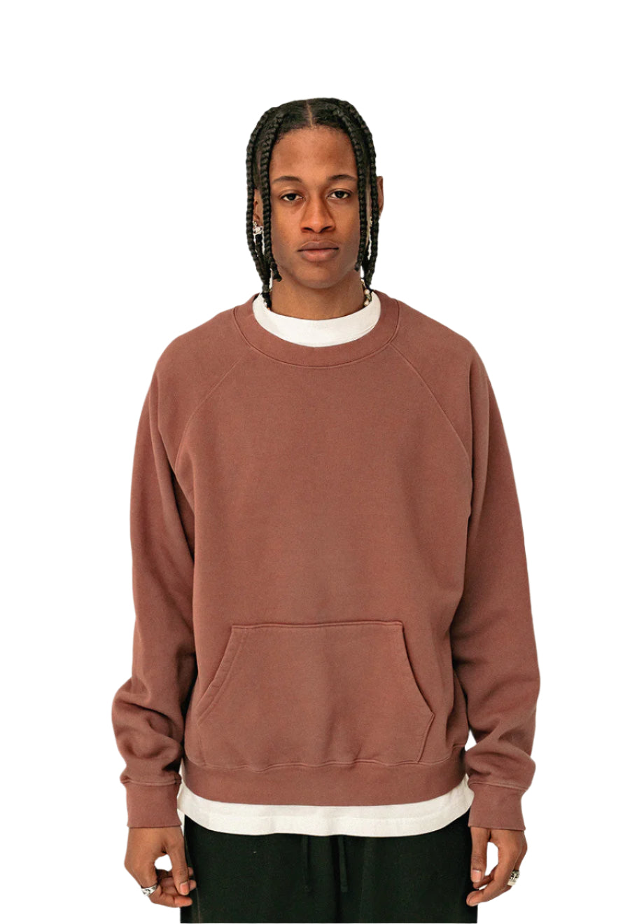 labdip Essential Raglan Crewneck with Pocket Dark Mauve