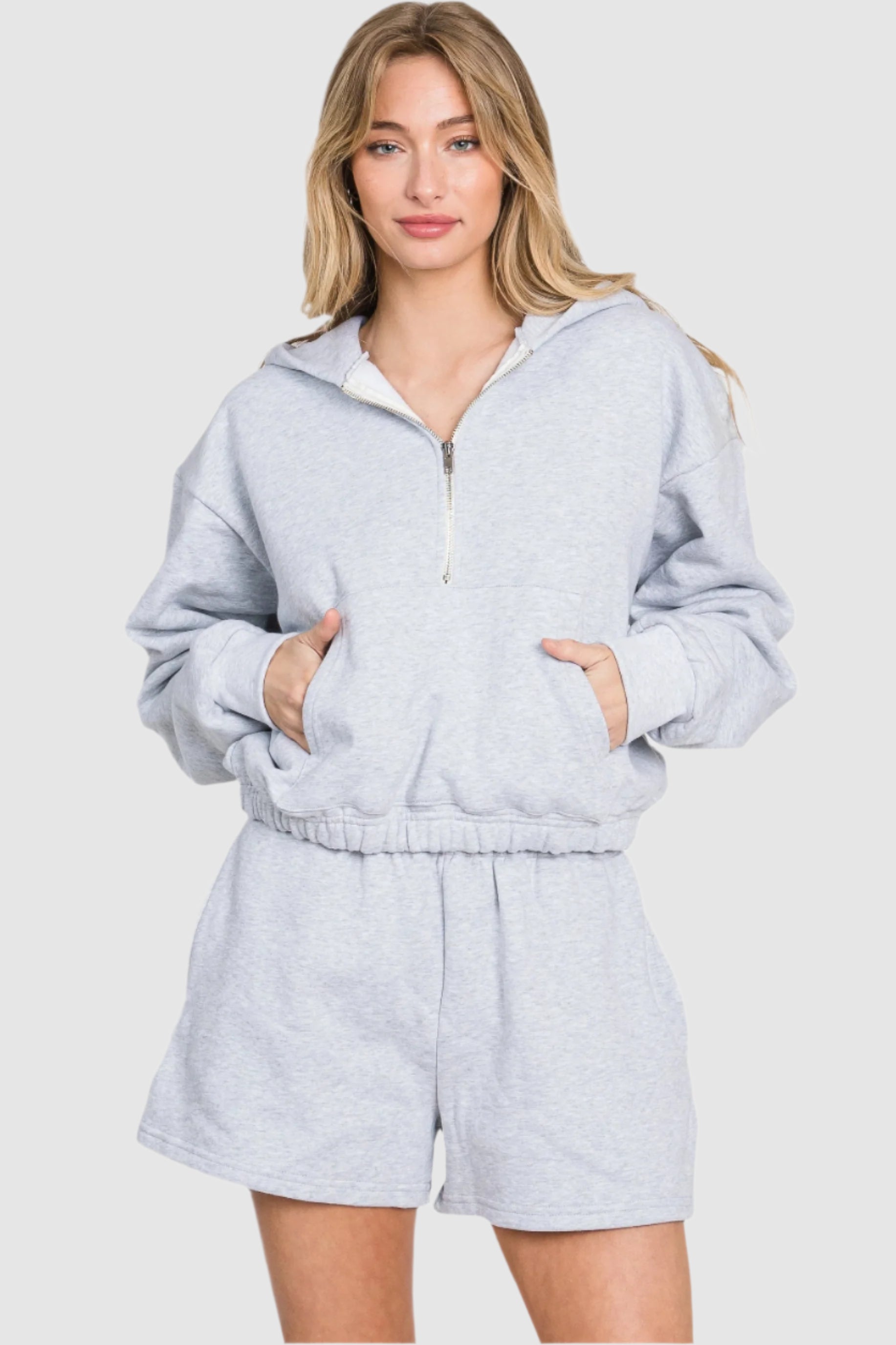 LD78 - Crop Hoodie With Zipper