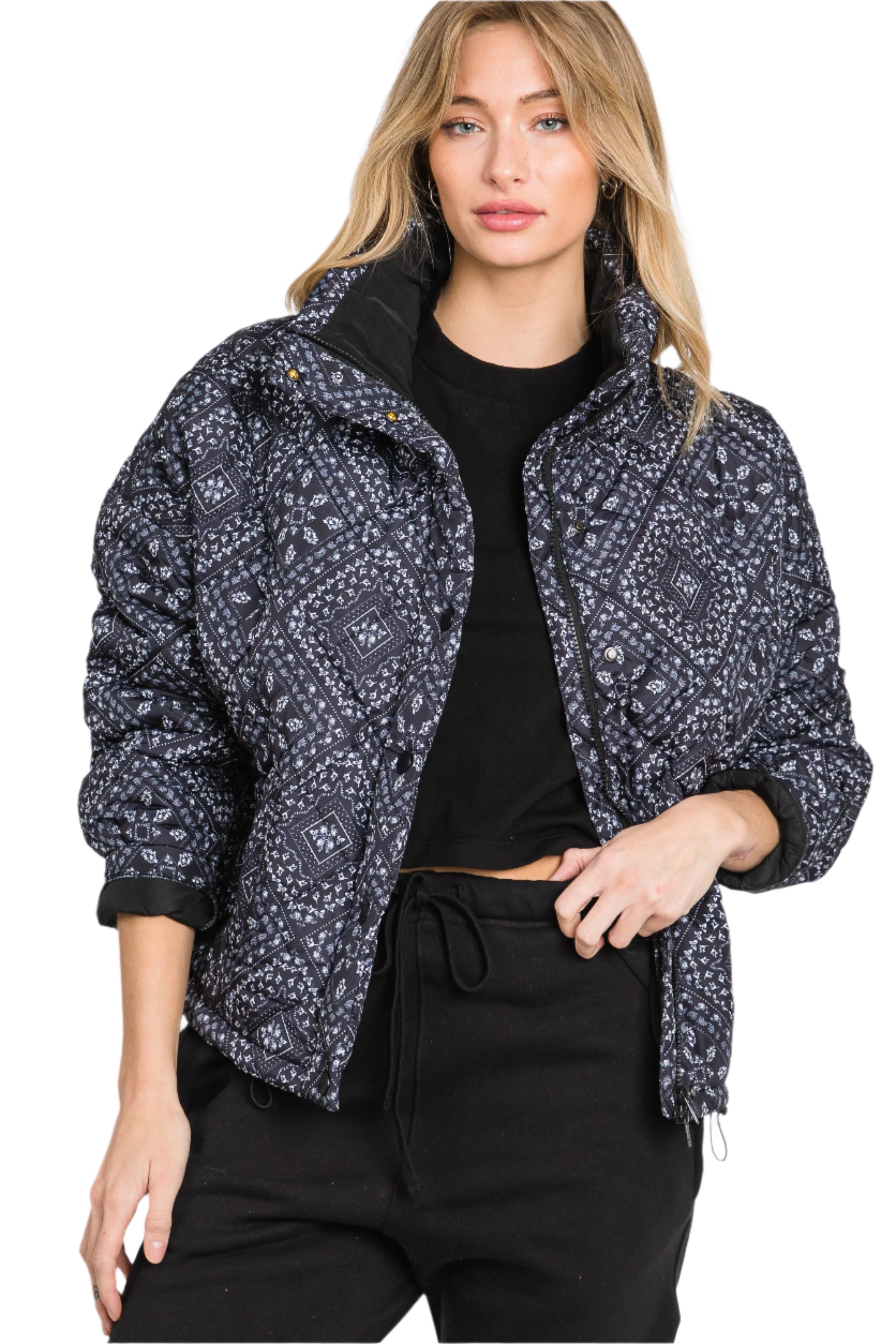 LD-PJ - Women's Bandana Puffer Jacket